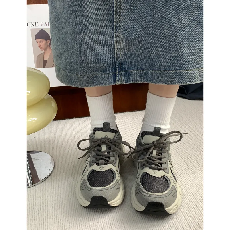 VICTORIA&VERA Slip Resistant, Abrasion Resistant, Breathable Low Top Chunky Sneakers Women's-7