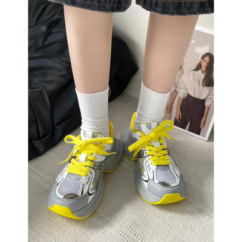 VICTORIA&VERA Slip Resistant, Abrasion Resistant, Breathable, Height Increasing Low Top Chunky Sneakers Women's-11