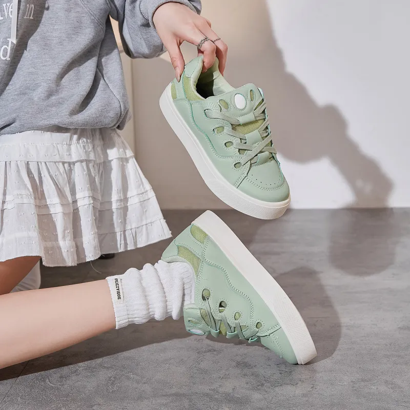SHUXIAOBEI Balance Breathable Height Increasing Low Top Skateboard Shoes Women's-31