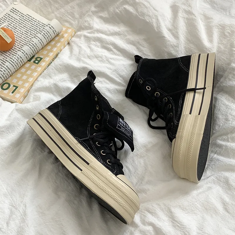 VICTORIA&VERA Slip Resistant, Abrasion Resistant, Lightweight High Top Canvas Shoes Women's-5