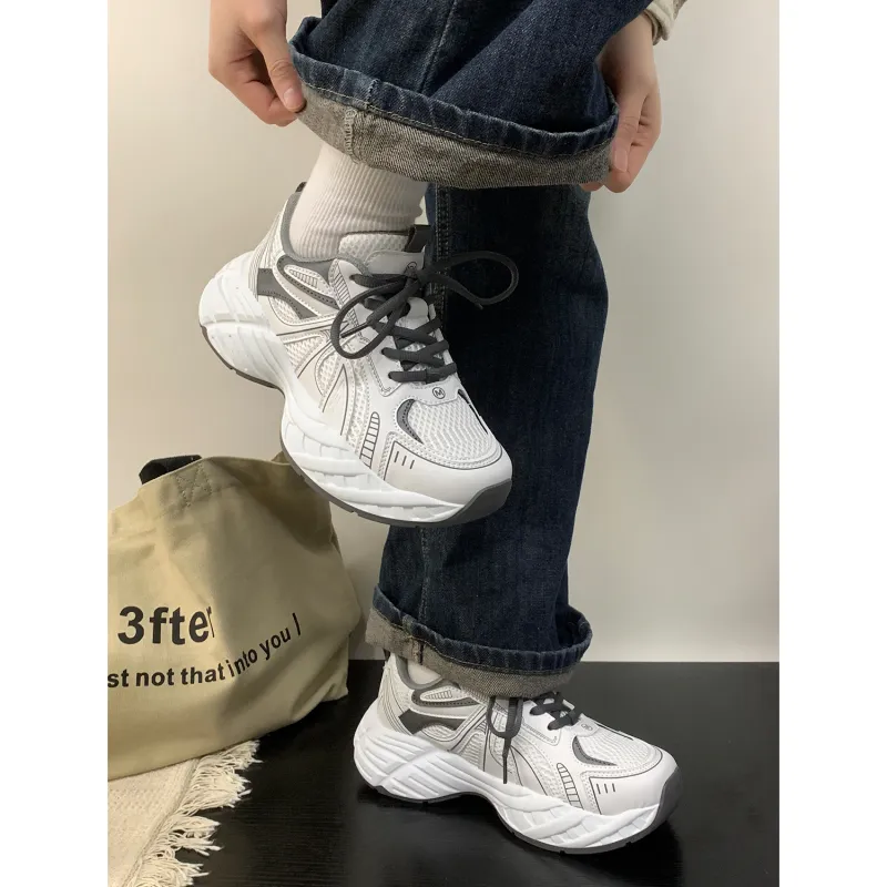 VICTORIA&VERA Slip Resistant, Abrasion Resistant, Breathable, Lightweight Low Top Chunky Sneakers Women's-2