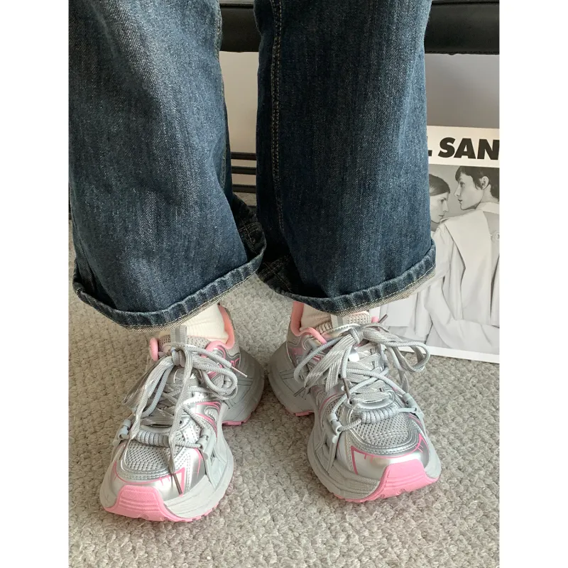 VICTORIA&VERA Slip Resistant, Abrasion Resistant, Breathable, Lightweight Low Top Chunky Sneakers Women's-16
