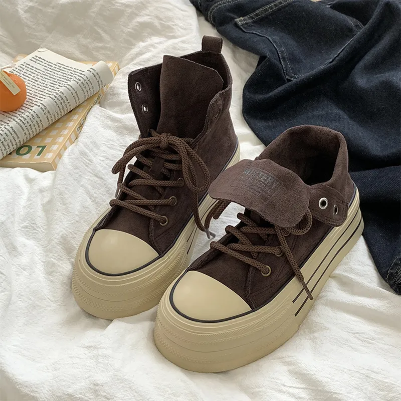 VICTORIA&VERA Slip Resistant, Abrasion Resistant, Lightweight High Top Canvas Shoes Women's-14