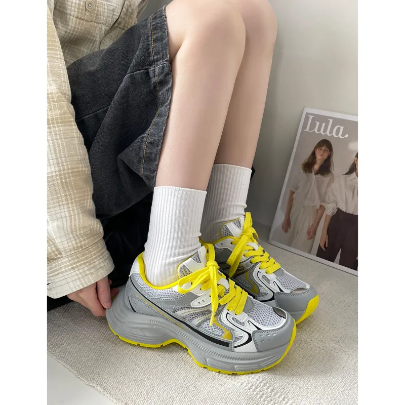 VICTORIA&VERA Slip Resistant, Abrasion Resistant, Breathable, Height Increasing Low Top Chunky Sneakers Women's-12
