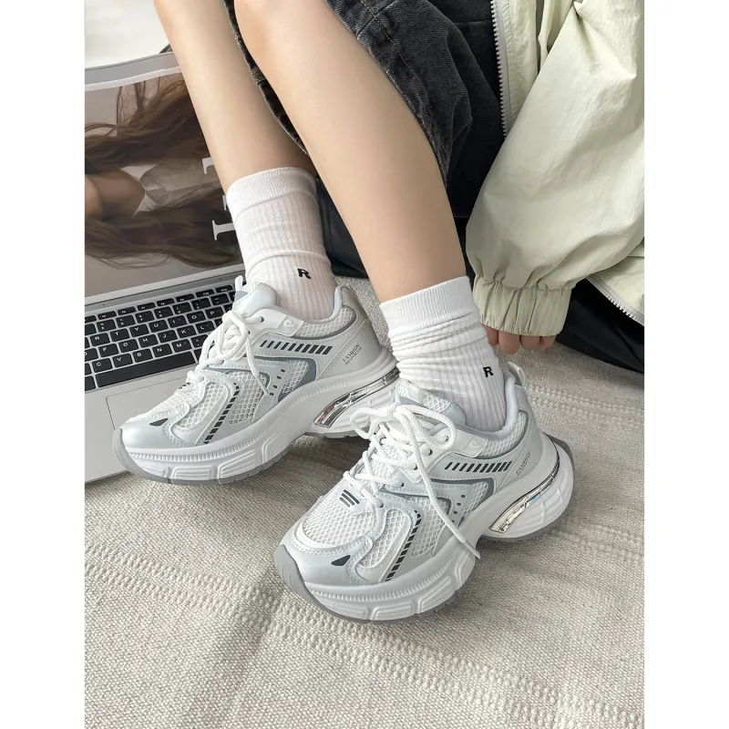 VICTORIA&VERA Slip Resistant, Abrasion Resistant, Breathable, Lightweight Low Top Chunky Sneakers Women's-2