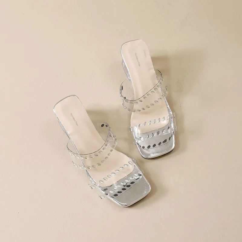 VICTORIA&VERA Slip Resistant Abrasion Resistant Slide Slippers Women's Silver-2