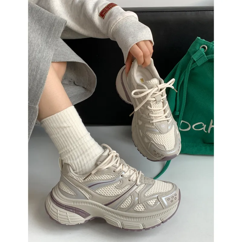 VICTORIA&VERA Slip Resistant, Abrasion Resistant, Breathable Low Top Chunky Sneakers Women's-9