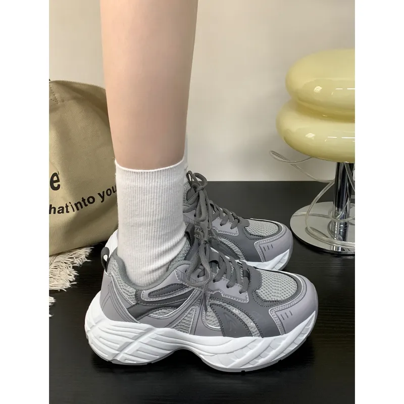 VICTORIA&VERA Slip Resistant, Abrasion Resistant, Breathable, Lightweight Low Top Chunky Sneakers Women's-8