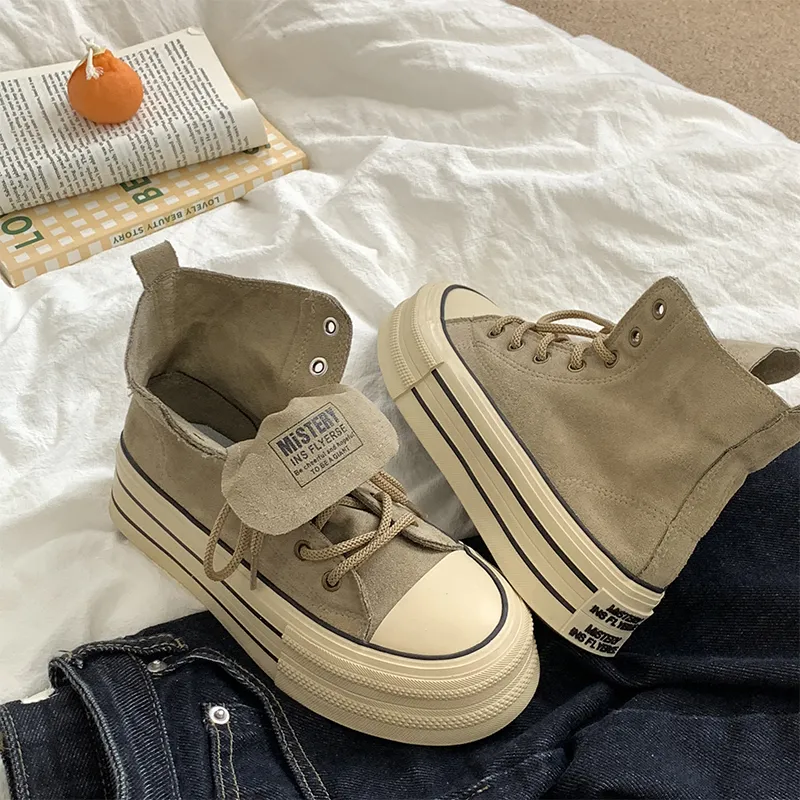 VICTORIA&VERA Slip Resistant, Abrasion Resistant, Lightweight High Top Canvas Shoes Women's-22