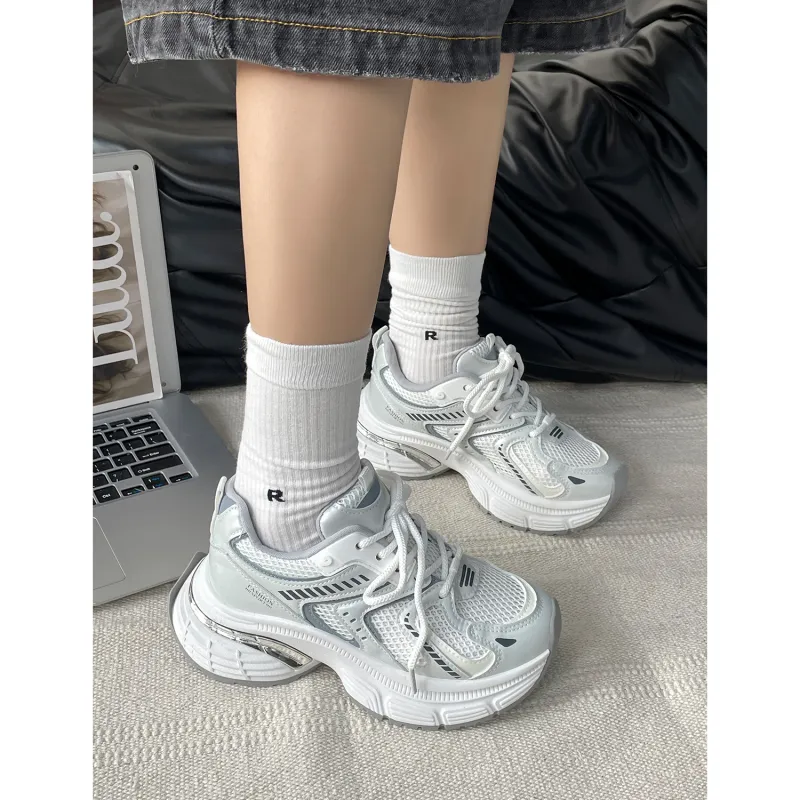VICTORIA&VERA Slip Resistant, Abrasion Resistant, Breathable, Lightweight Low Top Chunky Sneakers Women's-4