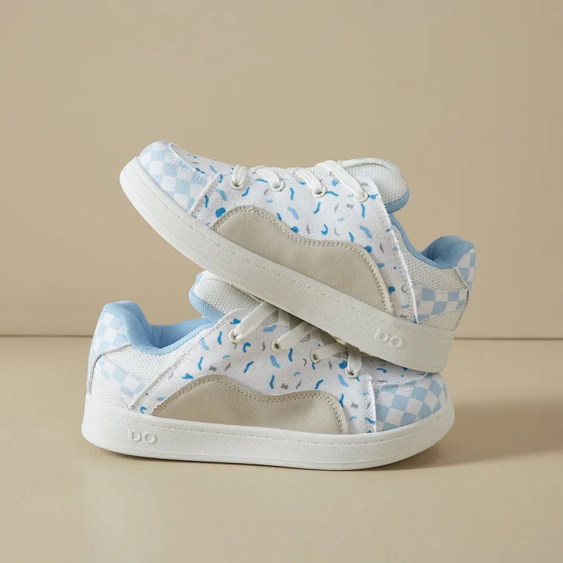 VICTORIA&VERA Non slip Lightweight Low Top Skateboard Shoes Women's Blueberry-3