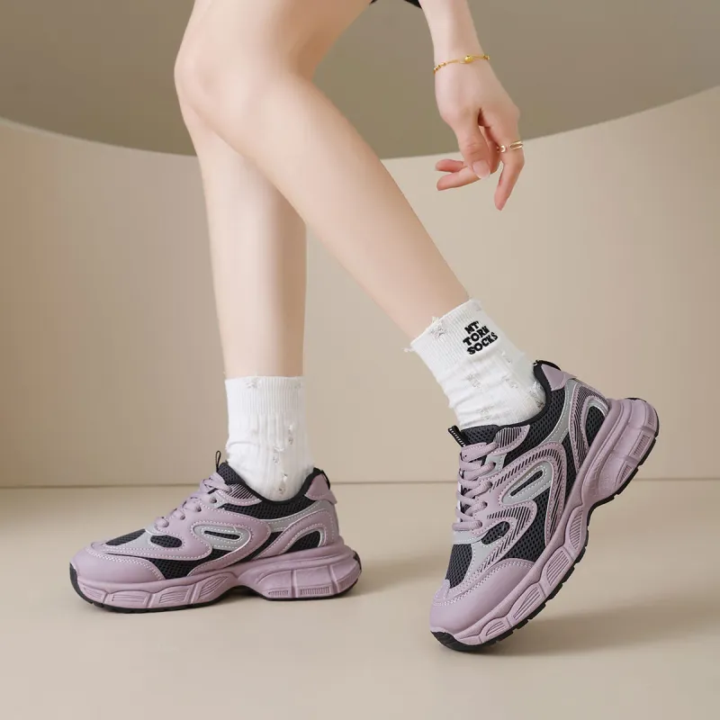VICTORIA&VERA Low Top Chunky Sneakers Women's Purple-1