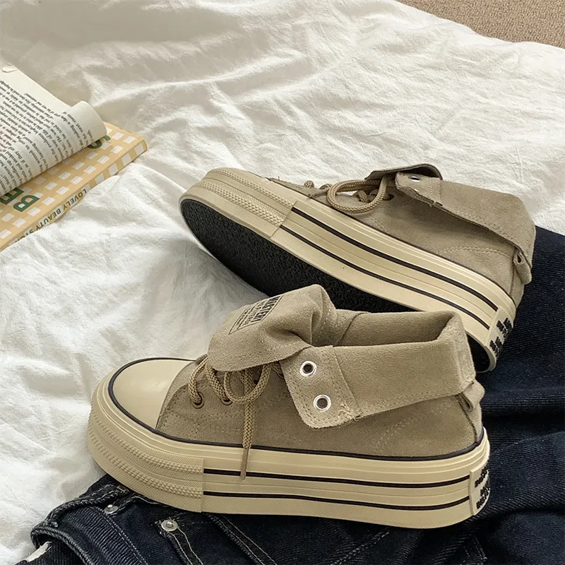 VICTORIA&VERA Slip Resistant, Abrasion Resistant, Lightweight High Top Canvas Shoes Women's-20