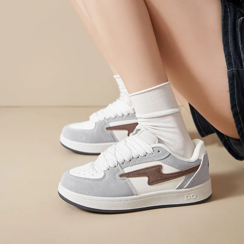 VICTORIA&VERA Skateboard Shoes Women's Low Top White Blue Fleece Lined-9