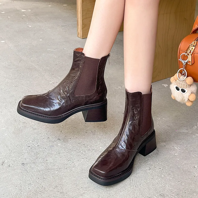 Bai Shiting Short Chelsea Boots 5.5cm Women's-6