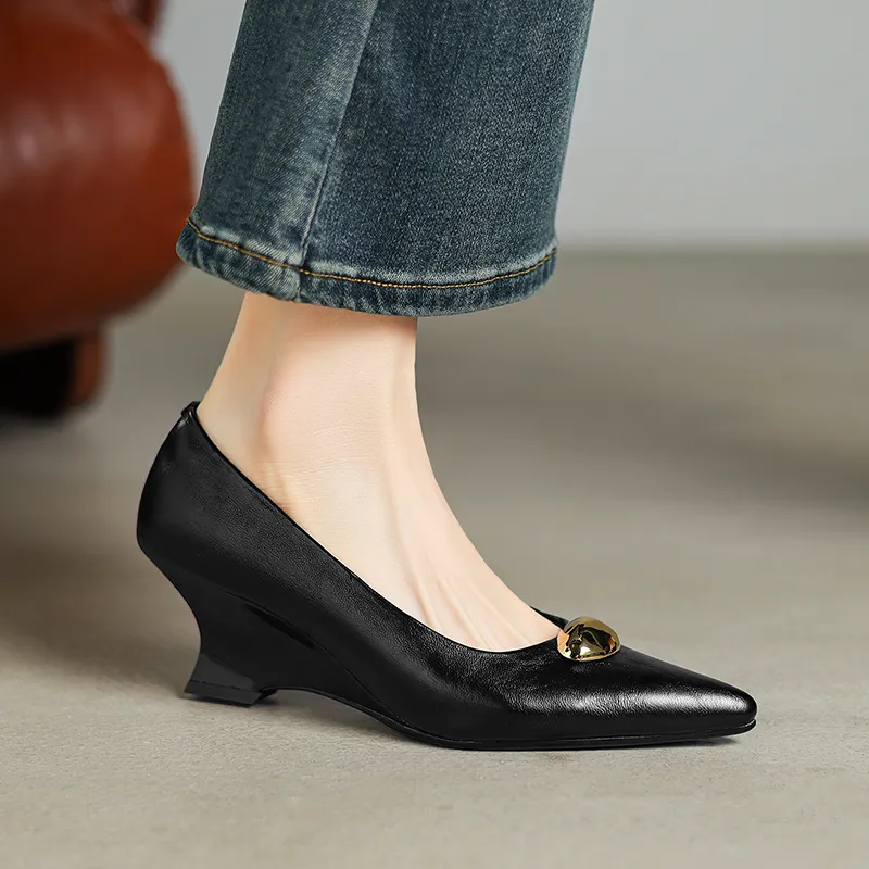 Bai Shiting Wedge Heel High Heels 6cm Women's-4