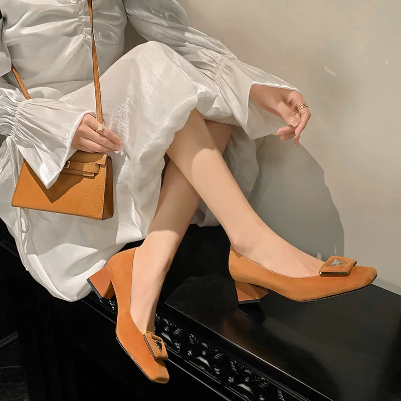 Bai Shiting Chunky Heel High Heels 4.5cm Women's-9