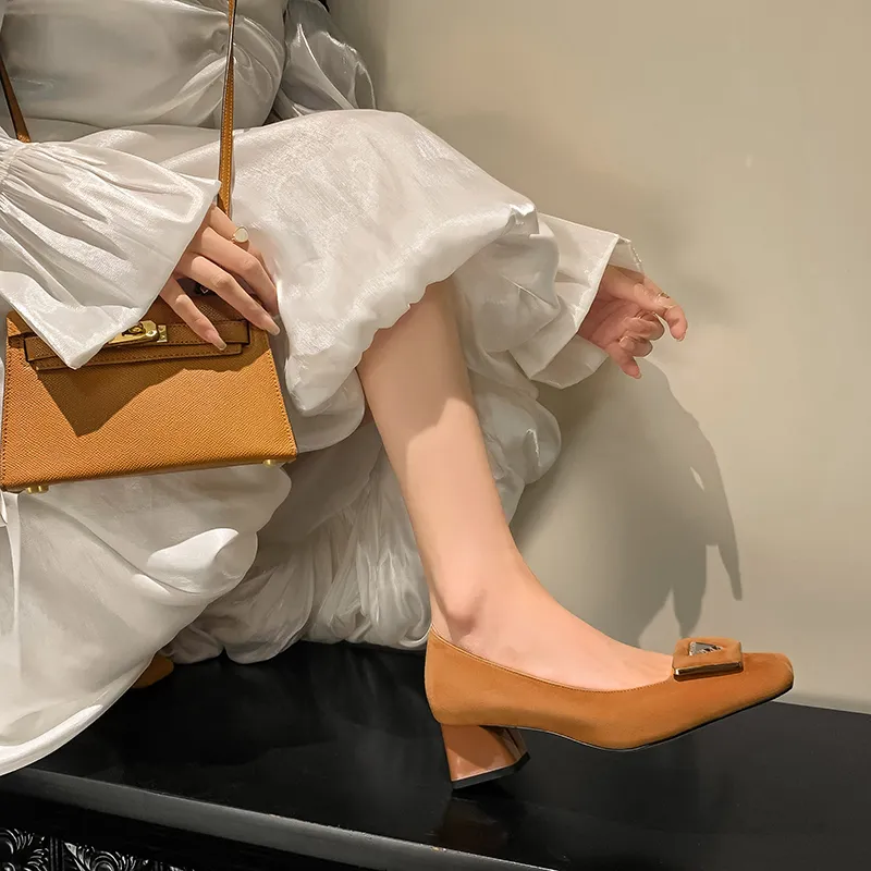 Bai Shiting Chunky Heel High Heels 4.5cm Women's-8