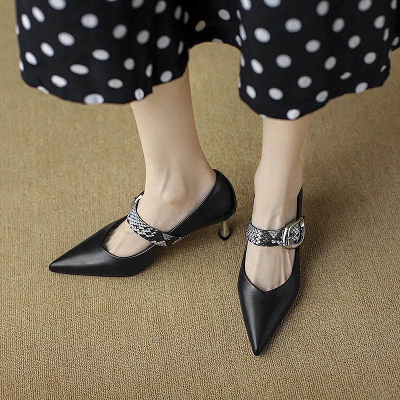 Bai Shiting Slim Heel High Heels 6cm Women's-6