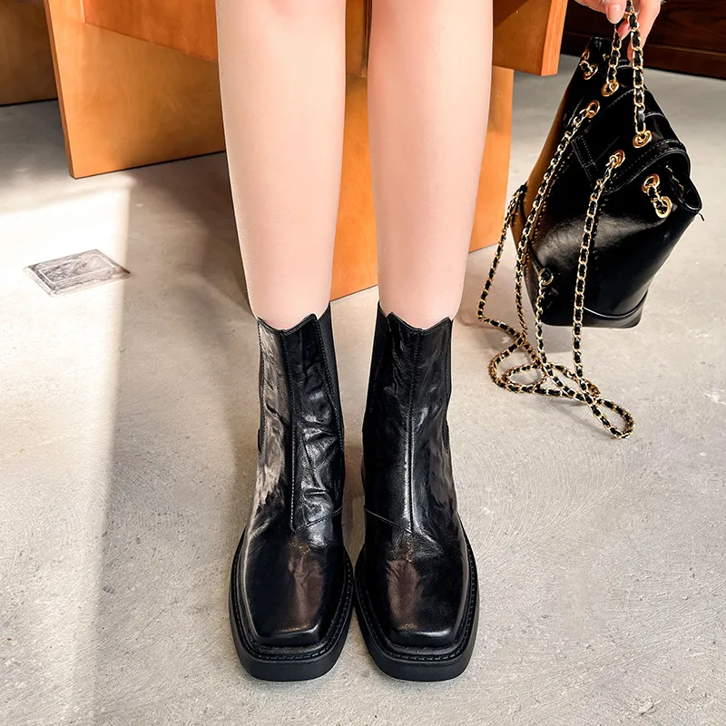 Bai Shiting Short Chelsea Boots 5.5cm Women's-1
