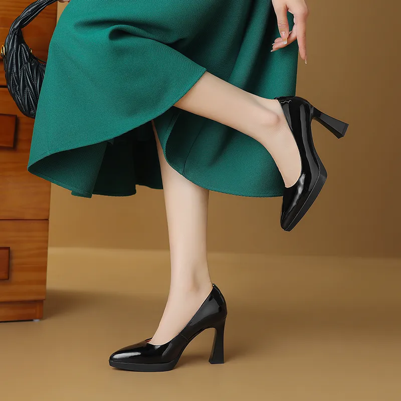 Bai Shiting Chunky Heel High Heels Women's-3