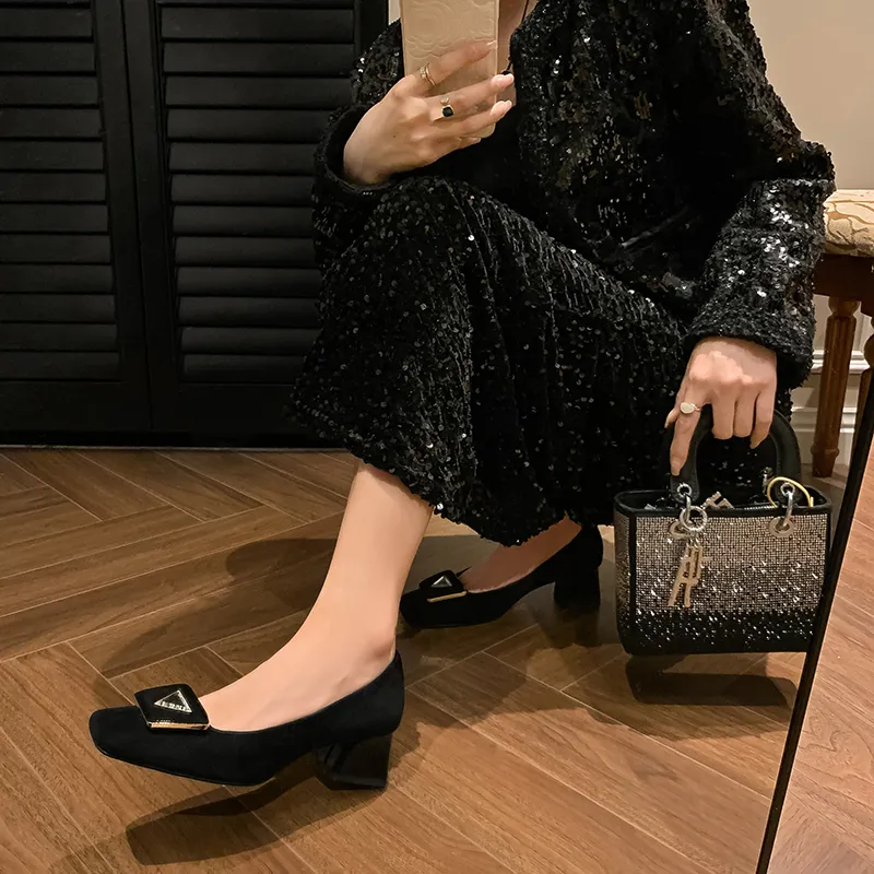 Bai Shiting Chunky Heel High Heels 4.5cm Women's-2