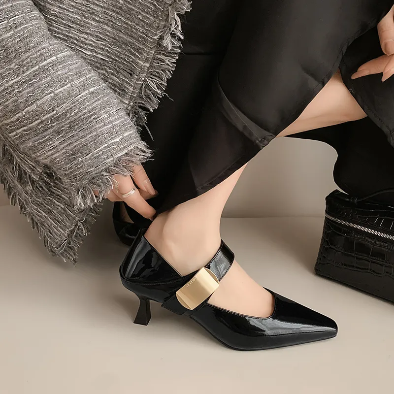 Bai Shiting Chunky Heel High Heels 5.5cm Women's-3