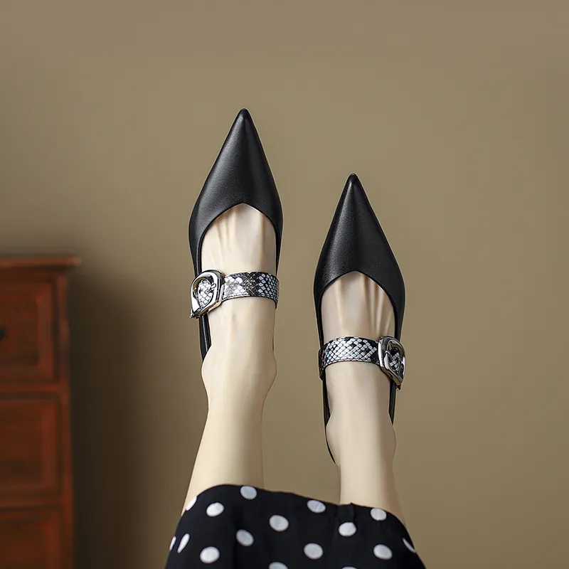 Bai Shiting Slim Heel High Heels 6cm Women's-7