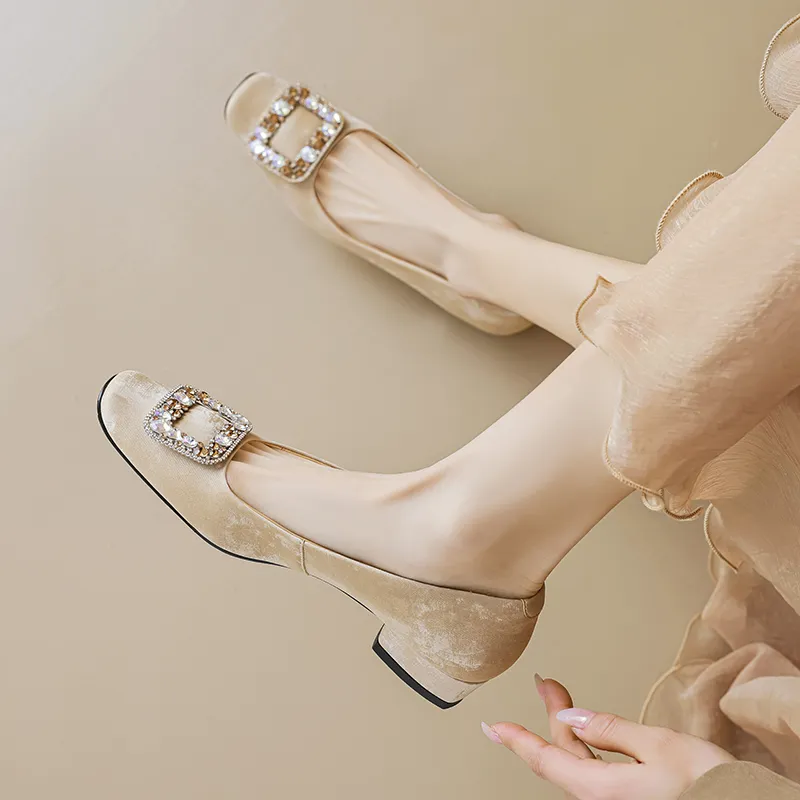 Bai Shiting Chunky Heel High Heels 3cm Women's-7