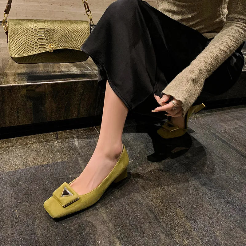 Bai Shiting Chunky Heel High Heels 4.5cm Women's-13