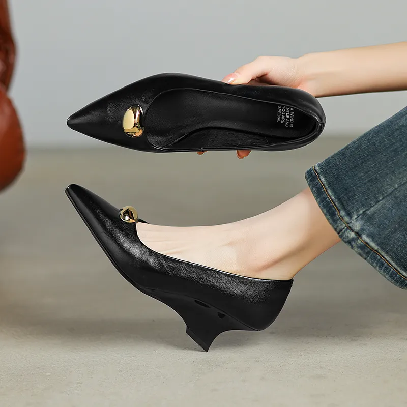 Bai Shiting Wedge Heel High Heels 6cm Women's-3