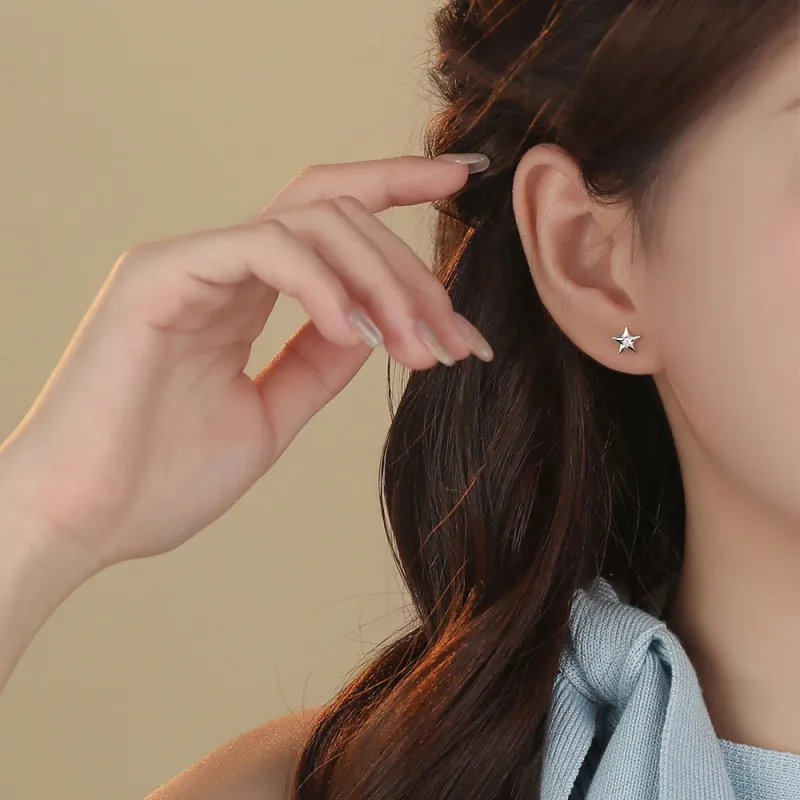 ZWU 999 Fine Silver Stud Earrings Unisex-13