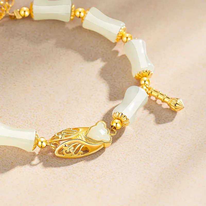 Bao Yi Hetian Jade Bracelets Unisex Pale Greenish White Jade-3