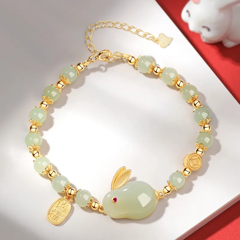 Bao Yi Hetian Jade Bracelets Women's Pale Greenish White Jade-5