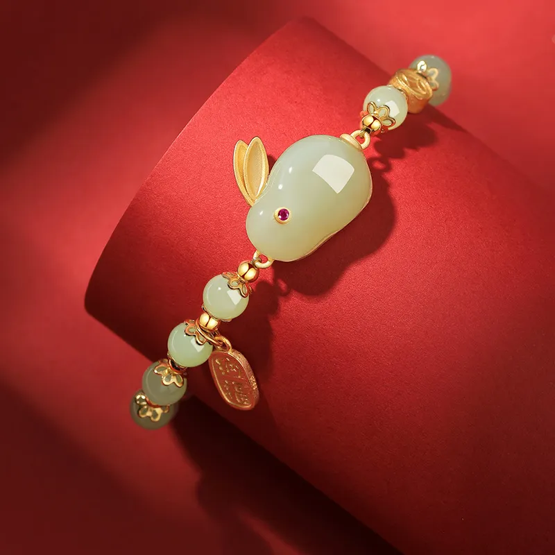 Bao Yi Hetian Jade Bracelets Women's Pale Greenish White Jade-4