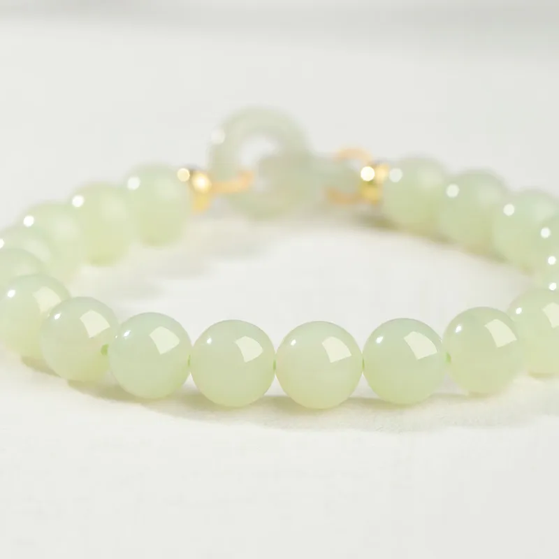 Bao Yi Hetian Jade Bracelets Women's Pale Greenish White Jade-1