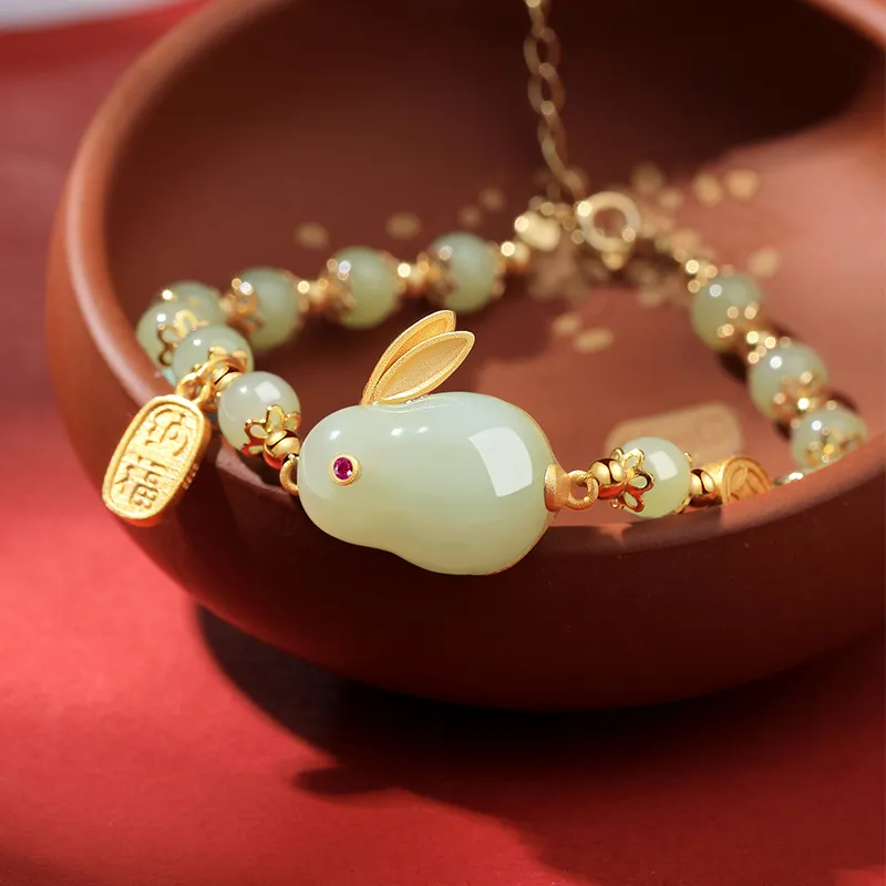 Bao Yi Hetian Jade Bracelets Women's Pale Greenish White Jade-1