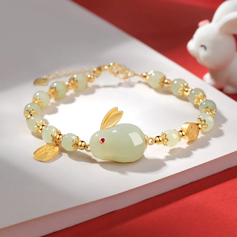 Bao Yi Hetian Jade Bracelets Women's Pale Greenish White Jade-2
