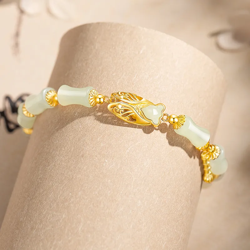 Bao Yi Hetian Jade Bracelets Unisex Pale Greenish White Jade-5