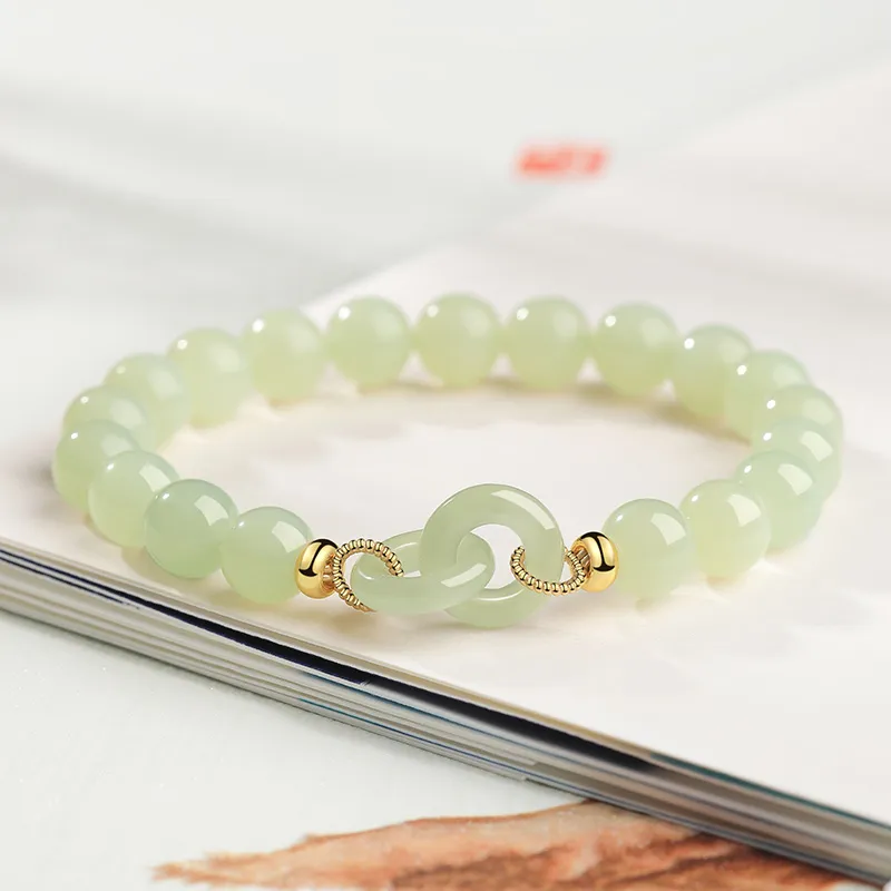 Bao Yi Hetian Jade Bracelets Women's Pale Greenish White Jade-2