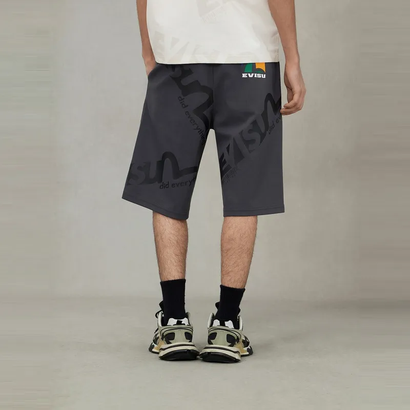 EVISU Short Sweatpants Men's Charcoal Gray-2