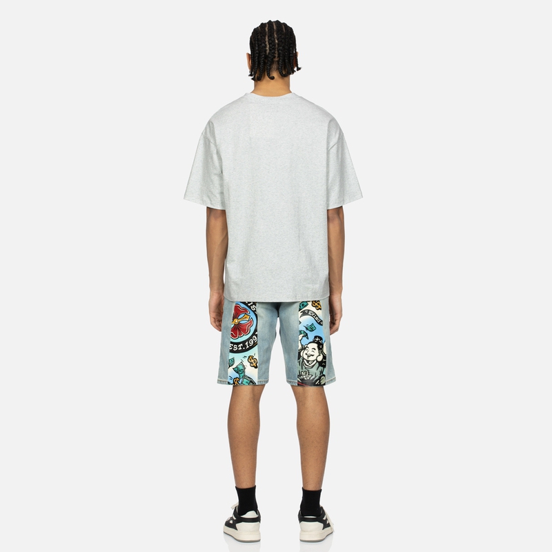 EVISU SS24 Playful Godhead Daicock Print Regular Fit Denim