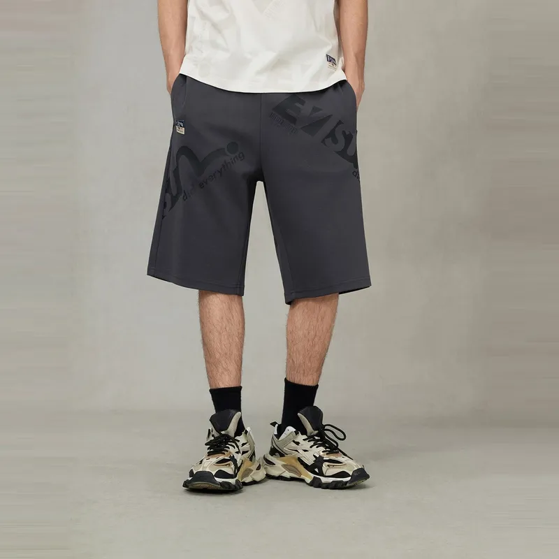 EVISU Short Sweatpants Men's Charcoal Gray-3