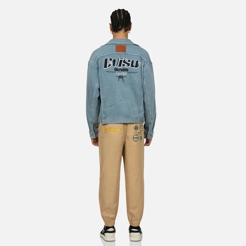 EVISU Denim Jackets Men Denim Blue-4
