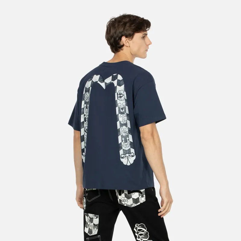EVISU T Shirts Men Black Blue-3