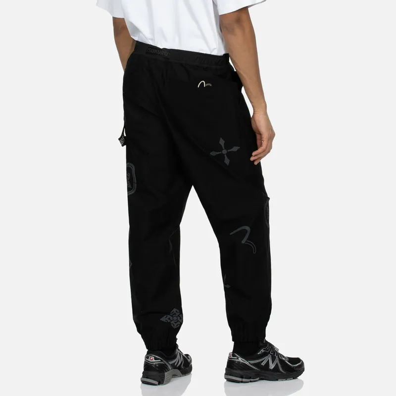 EVISU Casual Pants Men Black All Over Print-3