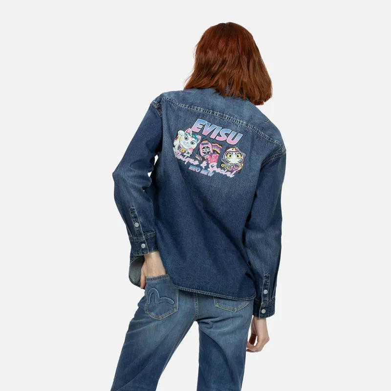 EVISU Shirts Unisex Denim Blue-2