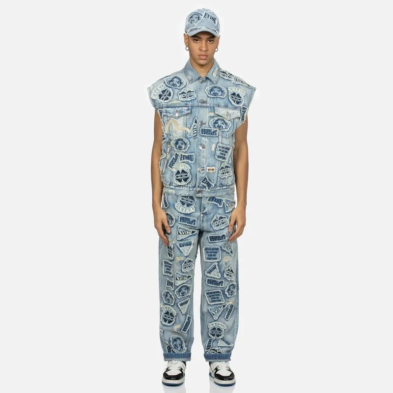 EVISU Tank Tops Men Denim Blue-4