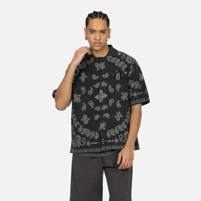 EVISU Shirts Men All Over Charcoal Gray-2