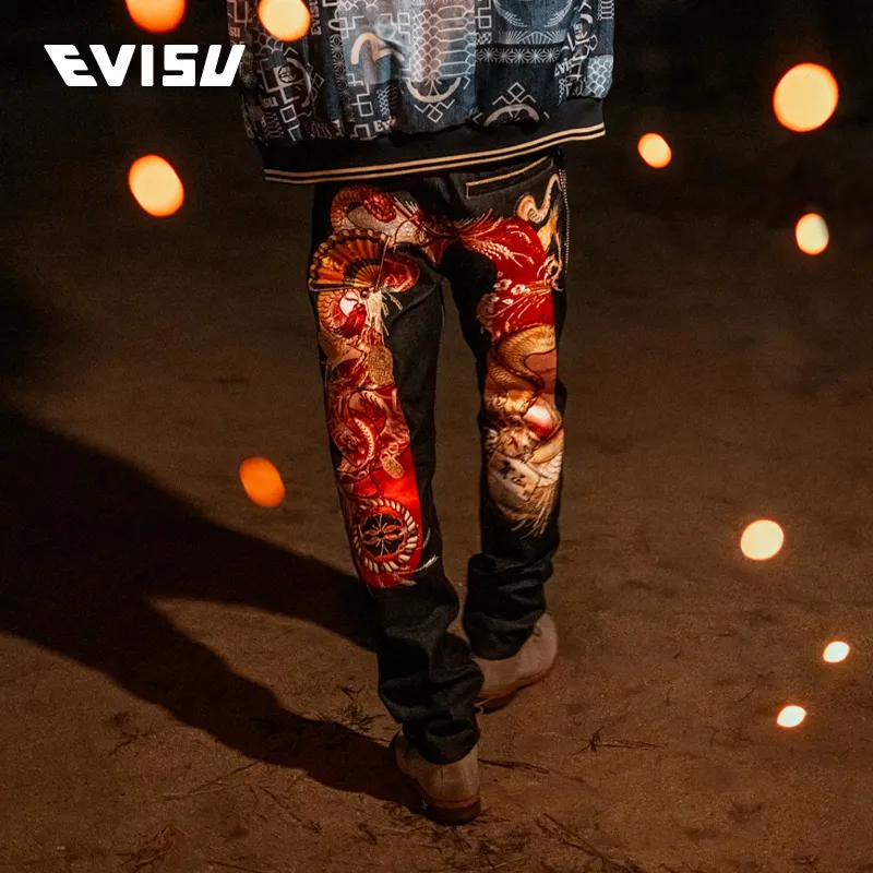 EVISU Snake Year Spring Festival Limited Series Jeans Men Denim Blue-4